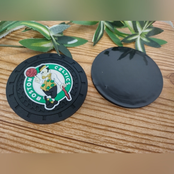 Boston Celtics Car Cup Coasters Set Of 2 - Picture 3 of 5